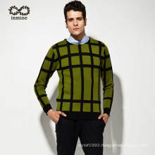 Wool Acrylic Factory Patterned Jacquard Pullover Man Sweater